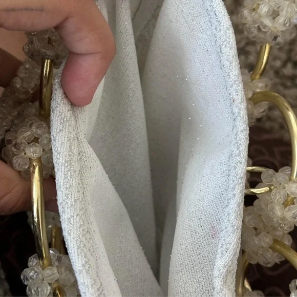 Vintage 1960s Faux Pearl-Encrusted Mod Clear - Picture 6 of 6